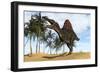 Spinosaurus Hunting in a Prehistoric Environment-null-Framed Art Print