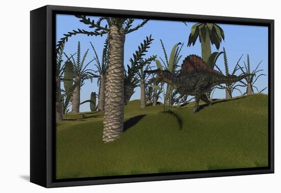 Spinosaurus Hunting in an Open Field-null-Framed Stretched Canvas