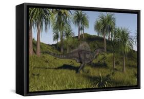 Spinosaurus Hunting in an Open Field-null-Framed Stretched Canvas