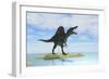 Spinosaurus Hunting in Prehistoric Waters-null-Framed Art Print