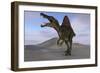 Spinosaurus Hunting on Barren Terrain-null-Framed Art Print