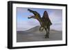 Spinosaurus Hunting on Barren Terrain-null-Framed Art Print