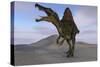 Spinosaurus Hunting on Barren Terrain-null-Stretched Canvas