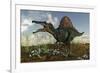 Spinosaurus in a Desert Landscape-null-Framed Art Print