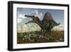 Spinosaurus in a Desert Landscape-null-Framed Premium Giclee Print