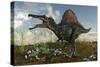 Spinosaurus in a Desert Landscape-null-Stretched Canvas