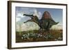 Spinosaurus in a Desert Landscape-null-Framed Art Print
