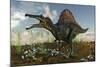 Spinosaurus in a Desert Landscape-null-Mounted Art Print