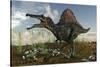 Spinosaurus in a Desert Landscape-null-Stretched Canvas