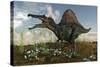 Spinosaurus in a Desert Landscape-null-Stretched Canvas