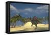 Spinosaurus Standing in Shallow Water-null-Framed Stretched Canvas