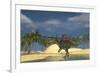 Spinosaurus Standing in Shallow Water-null-Framed Art Print