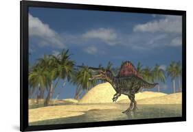 Spinosaurus Standing in Shallow Water-null-Framed Art Print