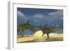 Spinosaurus Standing in Shallow Water-null-Framed Premium Giclee Print
