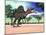 Spinosaurus Standing in the Desert with Trees-null-Mounted Art Print