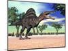 Spinosaurus Standing in the Desert with Trees-null-Mounted Art Print