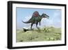 Spinosaurus Walking across a Desert Landscape-null-Framed Art Print