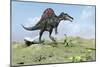 Spinosaurus Walking across a Desert Landscape-null-Mounted Art Print