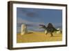 Spinosaurus Walking across a Grassy Field-null-Framed Art Print