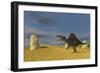 Spinosaurus Walking across a Grassy Field-null-Framed Art Print