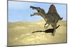 Spinosaurus Walking across Desert Terrain-null-Mounted Art Print