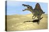 Spinosaurus Walking across Desert Terrain-null-Stretched Canvas