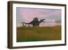 Spinosaurus Walking across Prehistoric Grasslands-null-Framed Art Print