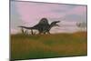 Spinosaurus Walking across Prehistoric Grasslands-null-Mounted Art Print