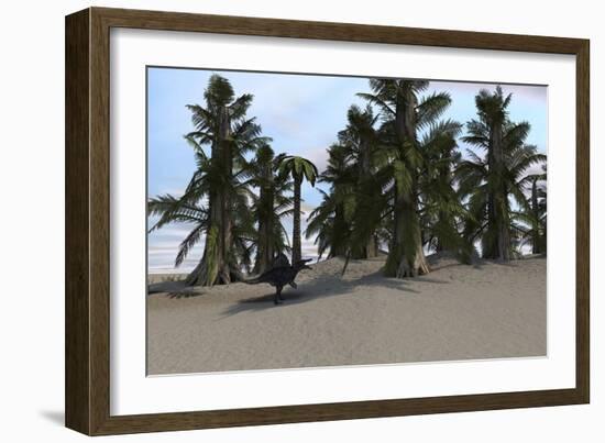 Spinosaurus Walking in a Desert Environment-null-Framed Art Print