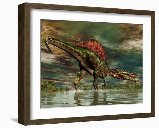 Spinosaurus Was a Large Theropod Dinosaur from the Cretaceous Period-null-Framed Art Print