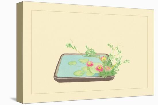 Spiraea Thumbergu and Water Lily-Sofu Teshigahara-Stretched Canvas
