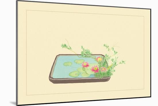 Spiraea Thumbergu and Water Lily-Sofu Teshigahara-Mounted Art Print