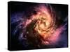 Spiral Galaxy In A Dark Space, Abstract Background-molodec-Stretched Canvas