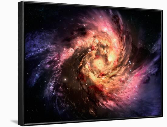 Spiral Galaxy In A Dark Space, Abstract Background-molodec-Framed Photographic Print