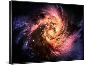Spiral Galaxy In A Dark Space, Abstract Background-molodec-Framed Photographic Print