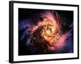 Spiral Galaxy In A Dark Space, Abstract Background-molodec-Framed Photographic Print