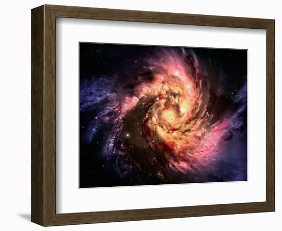 Spiral Galaxy In A Dark Space, Abstract Background-molodec-Framed Photographic Print