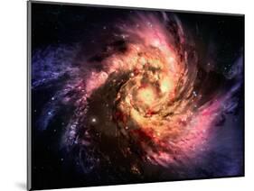 Spiral Galaxy In A Dark Space, Abstract Background-molodec-Mounted Photographic Print