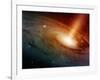 Spiral Galaxy System Glowing into Deep Space-paulista-Framed Photographic Print