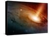 Spiral Galaxy System Glowing into Deep Space-paulista-Stretched Canvas