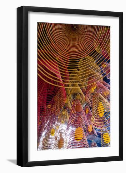 Spiral Incense Sticks at Ong Temple, Can Tho, Mekong Delta, Vietnam, Indochina-Yadid Levy-Framed Photographic Print