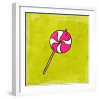 Spiral Lollipop Sweet Candy-Ozerina Anna-Framed Art Print