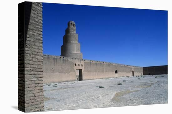 Spiral Minaret and Courtyard of Abu Dulaf Mosque-null-Stretched Canvas