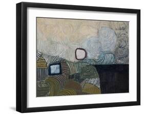 Spiral Motif in Green, Violet, Blue and Gold: the Coast of the Inland Sea-Victor Pasmore-Framed Giclee Print