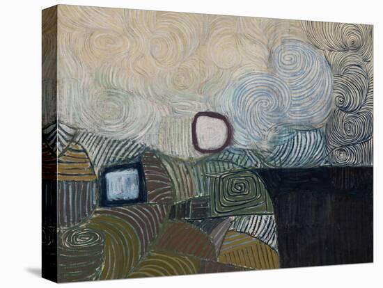 Spiral Motif in Green, Violet, Blue and Gold: the Coast of the Inland Sea-Victor Pasmore-Stretched Canvas