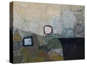 Spiral Motif in Green, Violet, Blue and Gold: the Coast of the Inland Sea-Victor Pasmore-Stretched Canvas
