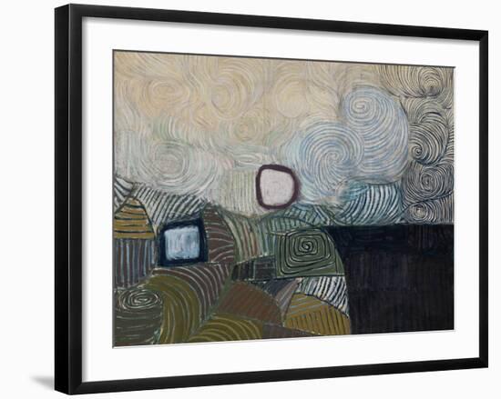 Spiral Motif in Green, Violet, Blue and Gold: the Coast of the Inland Sea-Victor Pasmore-Framed Giclee Print