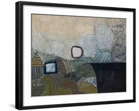 Spiral Motif in Green, Violet, Blue and Gold: the Coast of the Inland Sea-Victor Pasmore-Framed Giclee Print