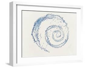 Spiral of Water Drops with White Background-null-Framed Photographic Print