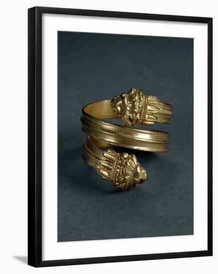 Spiral Ring, with Lion Protomes, End 4Th-Beginning 3Rd Century B-null-Framed Photographic Print